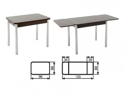 Стол Милан-2 1500х600 (ноги хром №4)