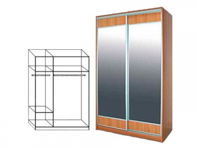 Шкаф-купе (SLIM) ШК(sl) 2/2-1200х456х2100 (комб)